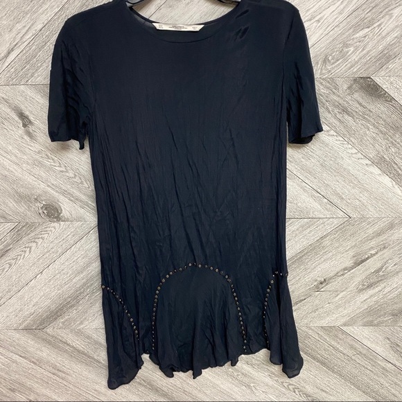 Zara Premium Denim Collection Black Studded Dress - Picture 2 of 7